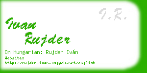 ivan rujder business card